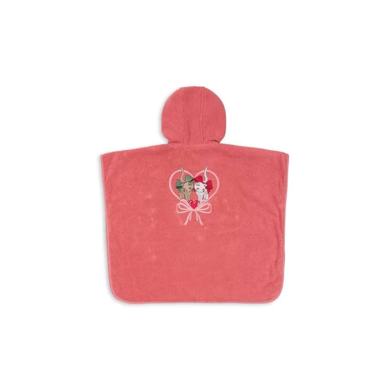 Konges Sløjd Terry Poncho Embroidery - GOTS - Flamingo Plume