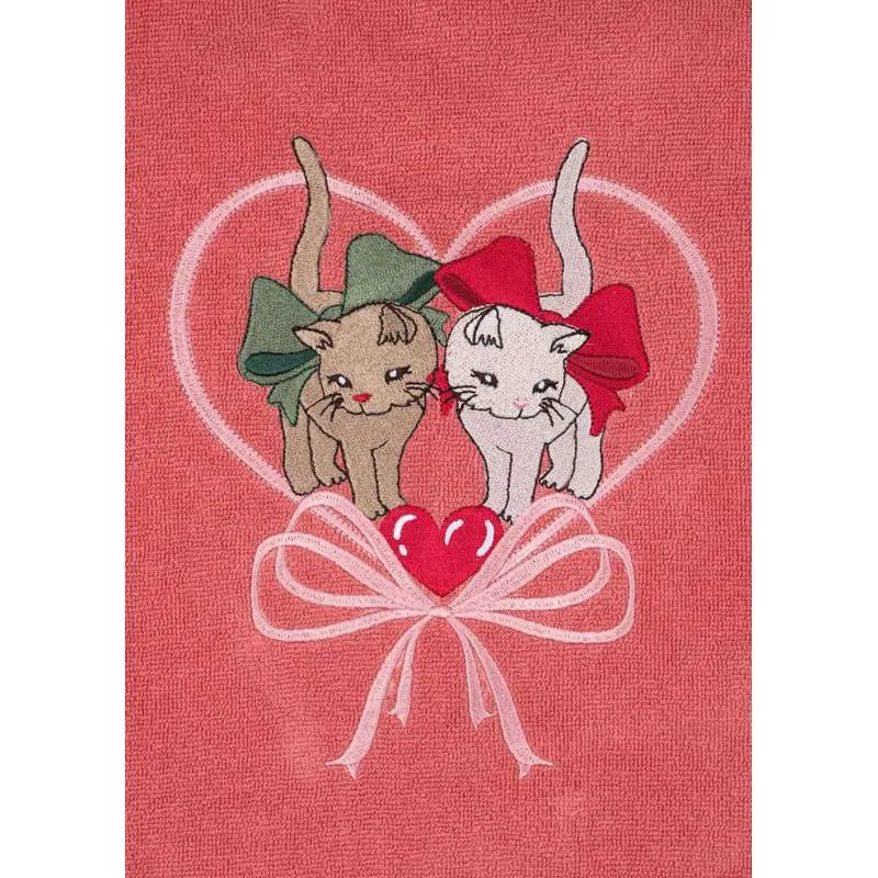 Konges Sløjd Terry Poncho Embroidery - GOTS - Flamingo Plume