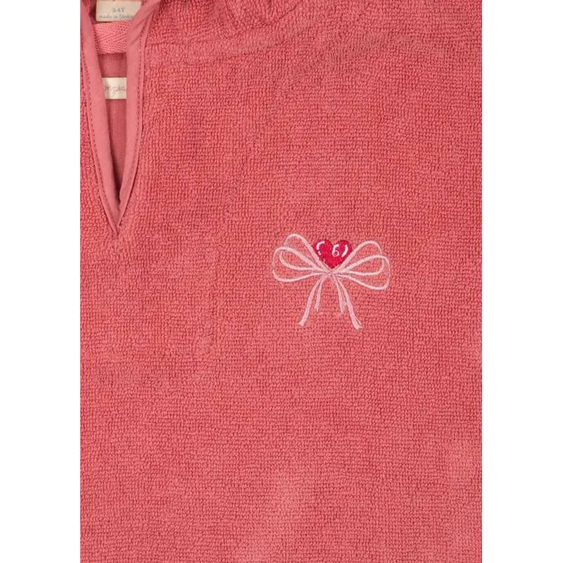 Konges Sløjd Terry Poncho Embroidery - GOTS - Flamingo Plume