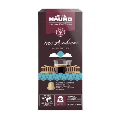 Caffe Mauro 100% Arabica кафе капсули за Nespresso кафемашини, 10 броя