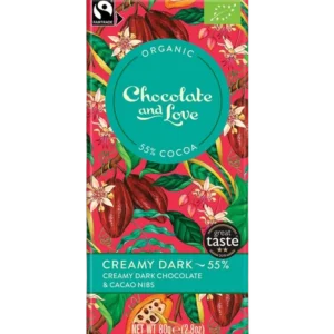 Creamy Dark органичен шоколад, 80гр, 55% какао от Chocolate and Love