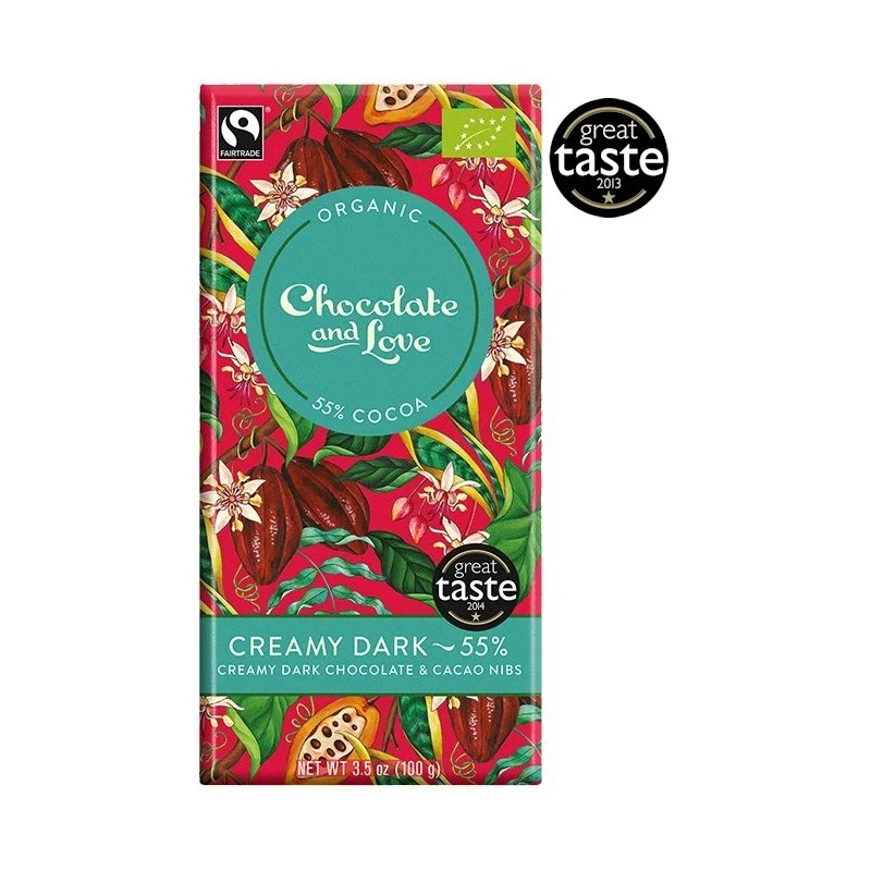 Creamy Dark органичен шоколад, 80гр, 55% какао от Chocolate and Love