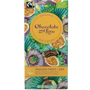 Черен шоколад PASSION FRUIT 65% какао, 80гр Chocolate and Love
