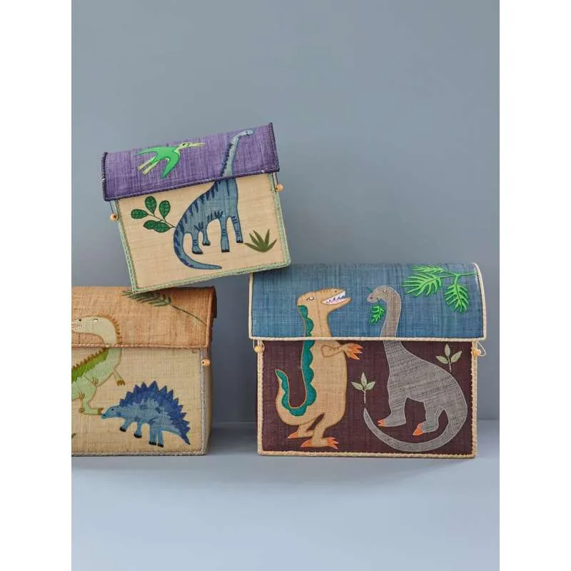 RICE Raffia Storage House - Dinosaur - Large