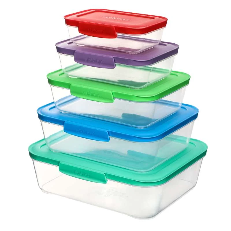 Sistema Food Storage - Nest It - 5-Pack - Assorted Colors