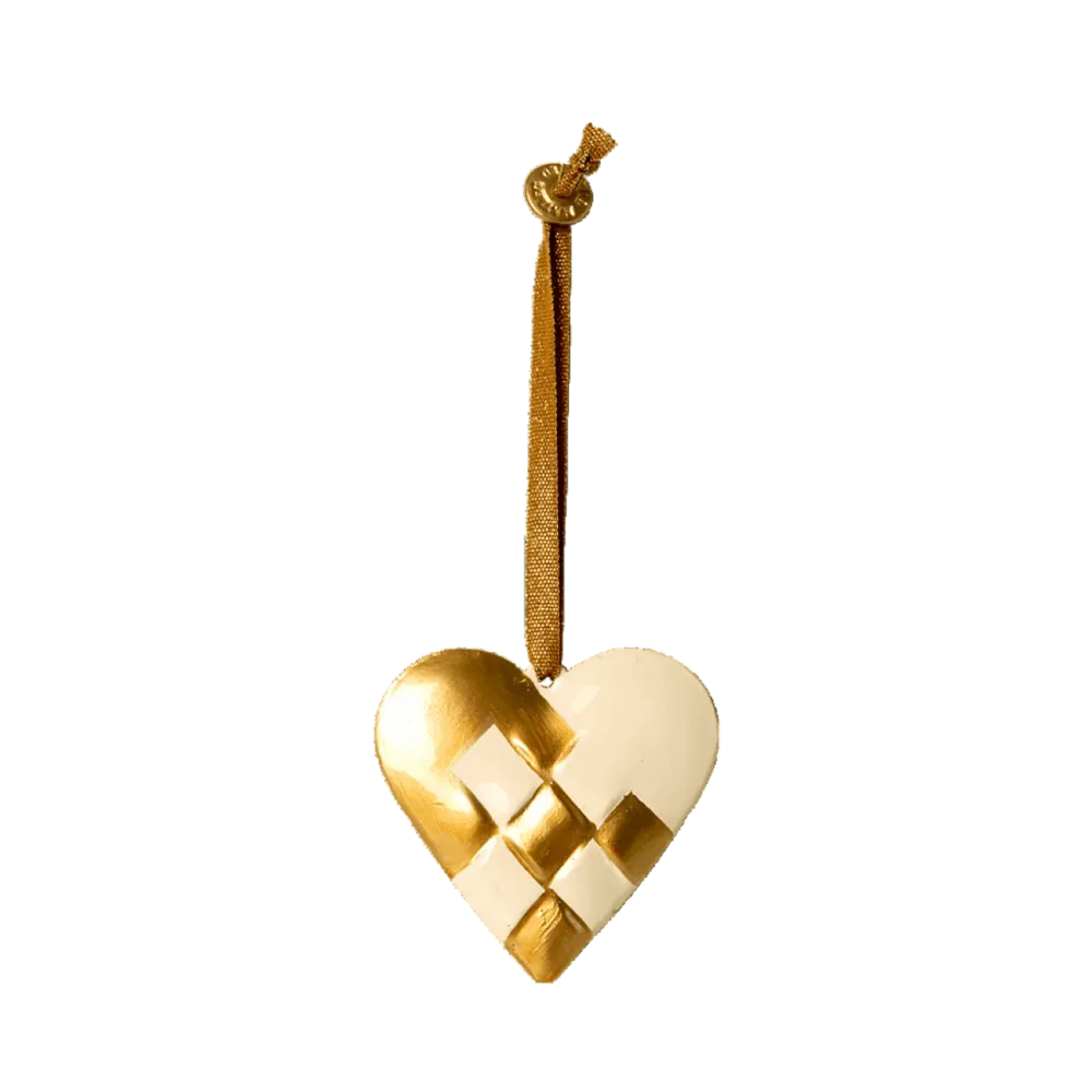 Maileg Метален орнамент, Braided heart - Gold