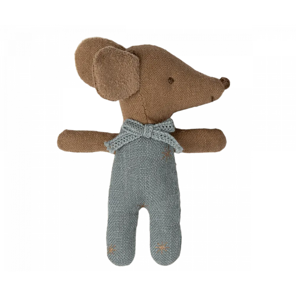 Maileg, Sleepy/wakey baby mouse matchbox - Blue