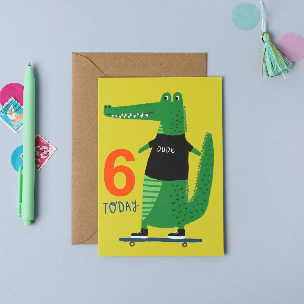 Mifkins Картичка Skateboarding Croc 6 години