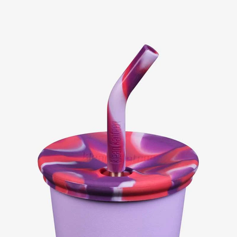 Klean Kanteen Kid Cup Straw Set 296ml Cup - 2-Pack - Pink/Tie Dye