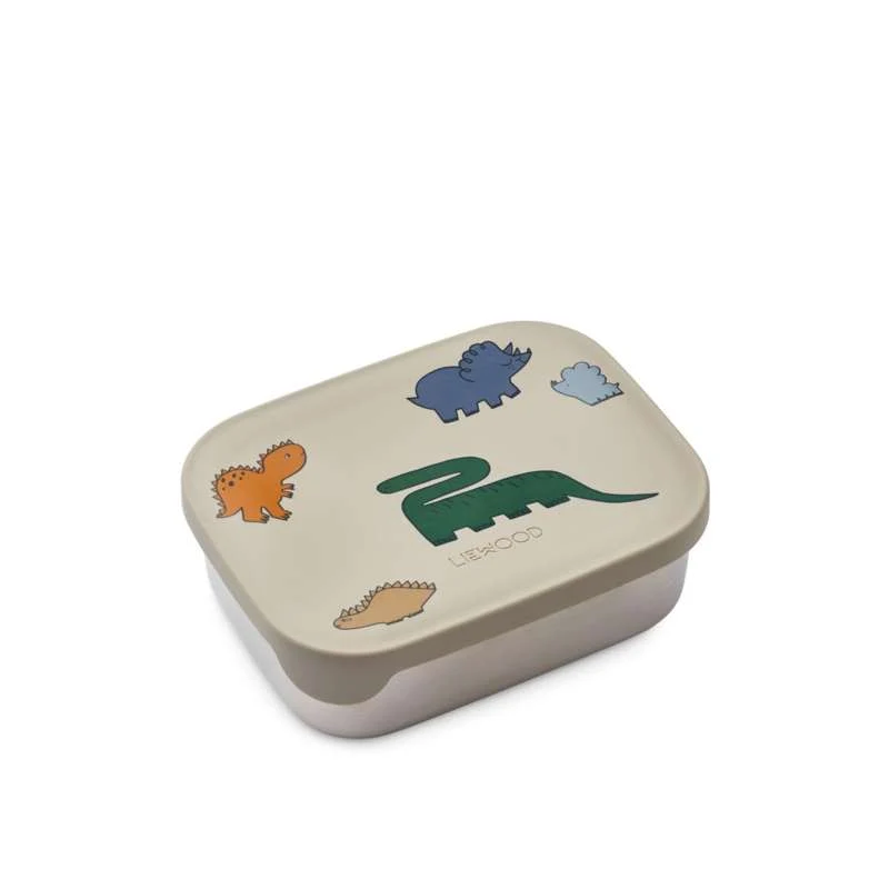 Liewood Arthur Отделящ се Lunch Box - 900ml - Steel/Silicone - Dinosaurs/Mist