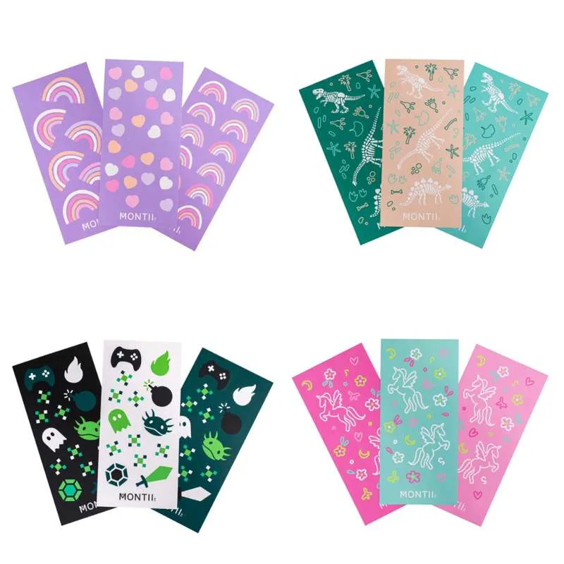 MontiiCo Водоотблъскващ Stickers Lunch Boxes and Water Bottles - Rainbow Roller