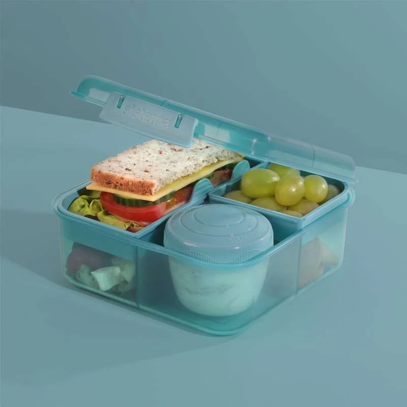 Ocean Bound Lunch Box System - Bento Cube - 1.25L - Teal Stone