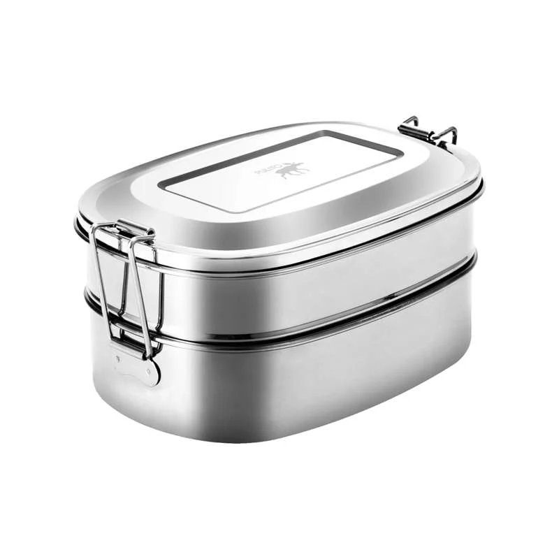 Pulito PureLunchBox Lunchbox - Stainless Втвърден - 2--1 - Oval