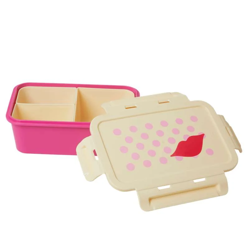 RICE Lunch box 3 сменяем compartments - Kiss Print - Fuchsia
