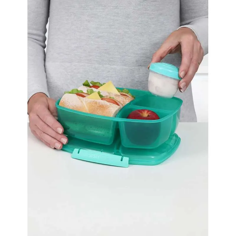 Sistema Lunchbox - Triple Split Lunch - 2L - Minty Teal