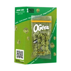 Ogeez бял шоколад с матча, морска сол и карамел 35гр.