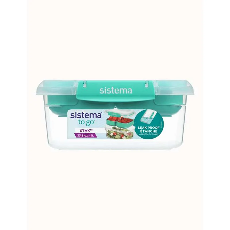 Sistema Rectangle Stax To Go - 1L - Minty Teal