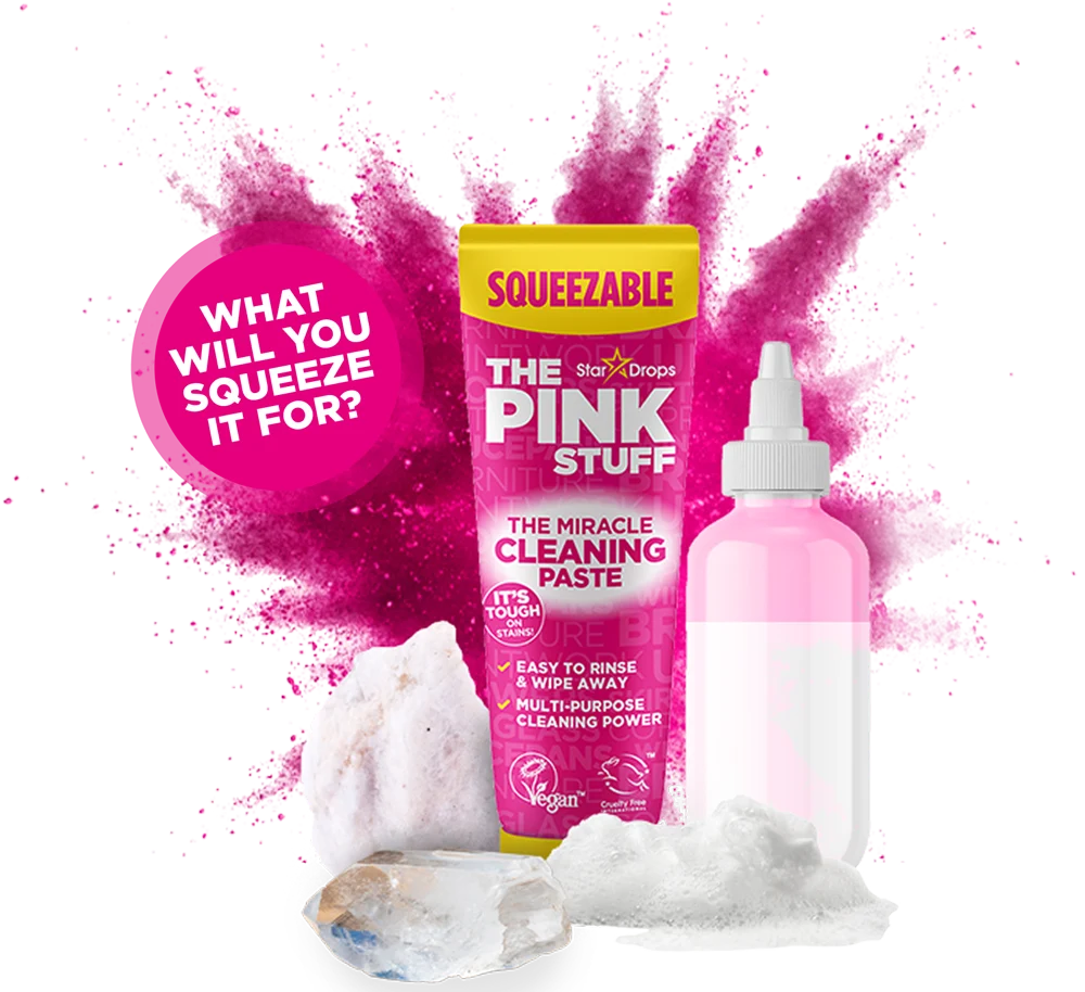 Pink Stuff Паста за почистване с изстискване 300г – Вирусен хит в TikTok (Туба без разливане)