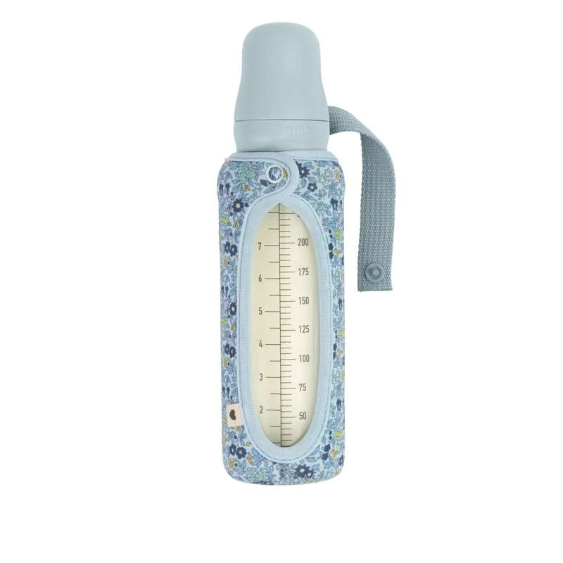 BIBS Bottle - Sleeve Baby Bottle - Large - 225 ml. - Chamomile Lawn/Baby Индиго