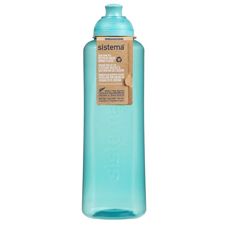Ocean Bound Drinking Bottle System - Swift Squeeze - 480ml - Teal Stone