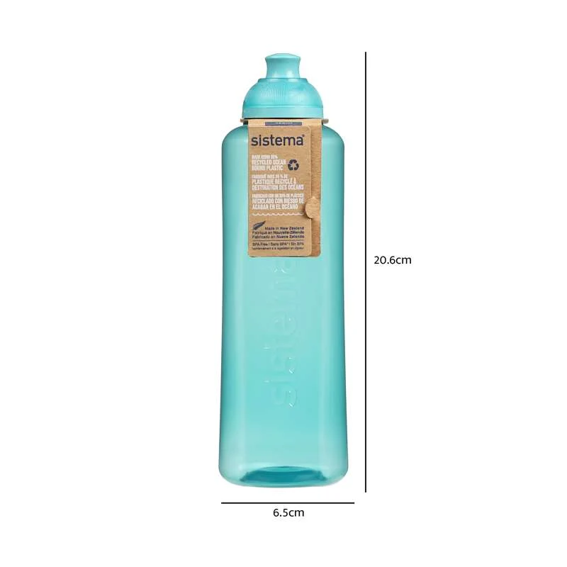 Ocean Bound Drinking Bottle System - Swift Squeeze - 480ml - Teal Stone