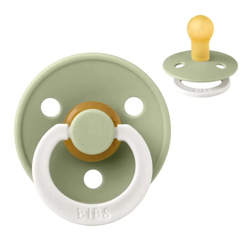 Bibs Round Colour Pacifier - sz. 1 - natural rubberized - GLOW - Sage