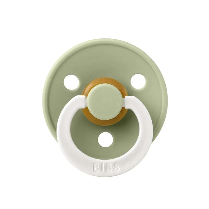 Bibs Round Colour Pacifier - sz. 1 - natural rubberized - GLOW - Sage