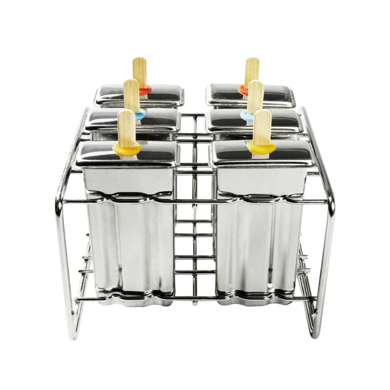 Pulito PopsicleMold Ice Pop Molds - 6 pcs. - Stand - Rectangular