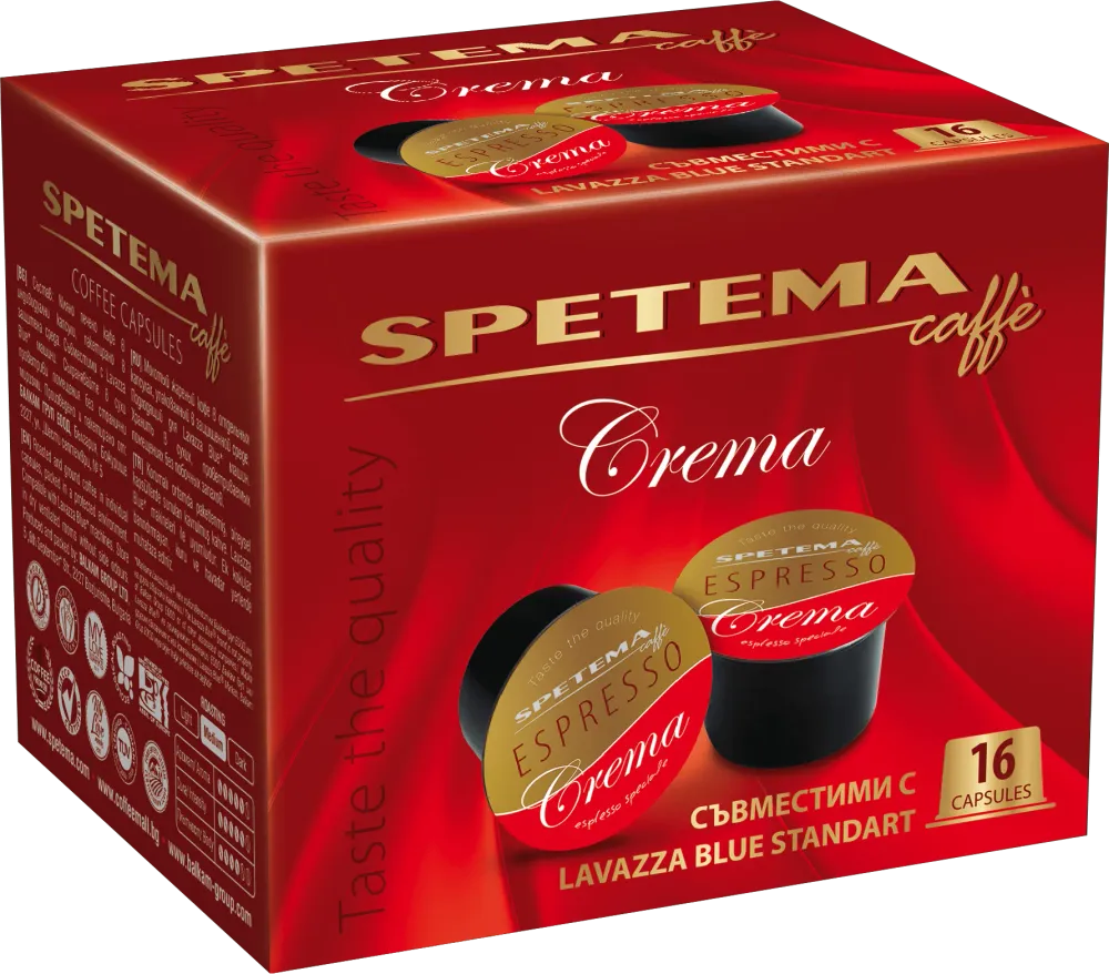 Spetema Crema кафе капсули съвместими с Lavazza blue кафемашини, 16 бр