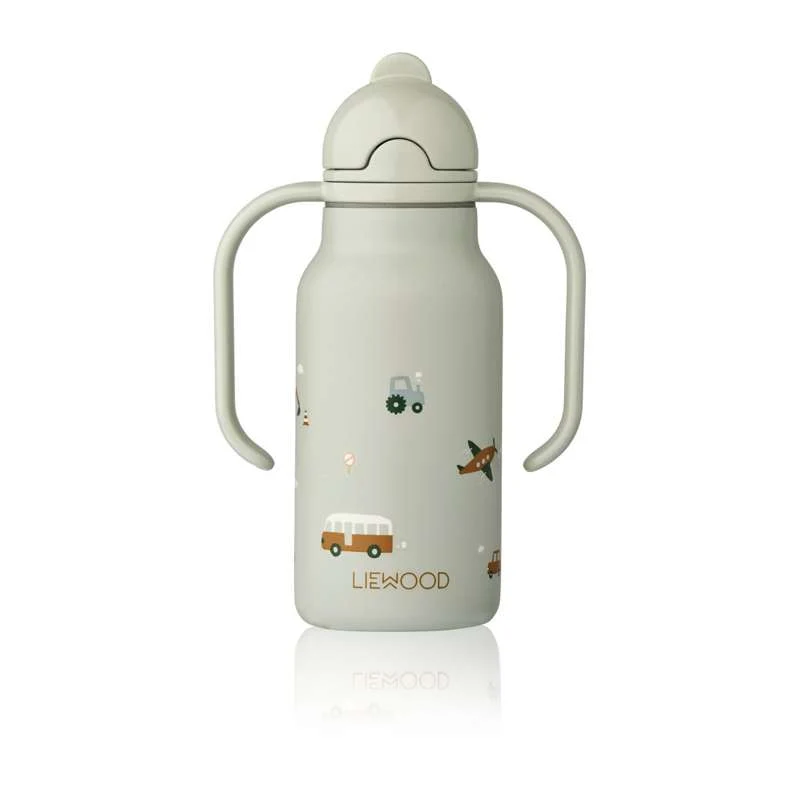Liewood Kimmie Drikkeflaske - Rustfrit Stål - 250ml - Vehicles/Dove Индиго