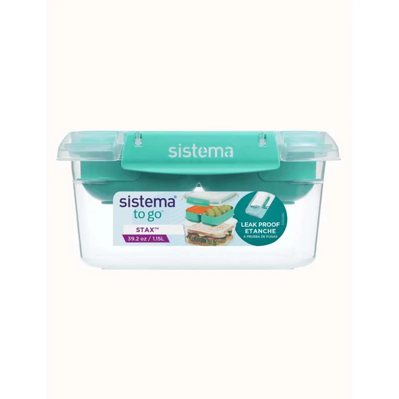 Sistema Square Stax To Go - 1.15L - Minty Teal