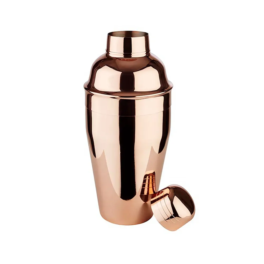 (6 бр.) Класически шейкър (3 части) - медно покритие - 0,5l