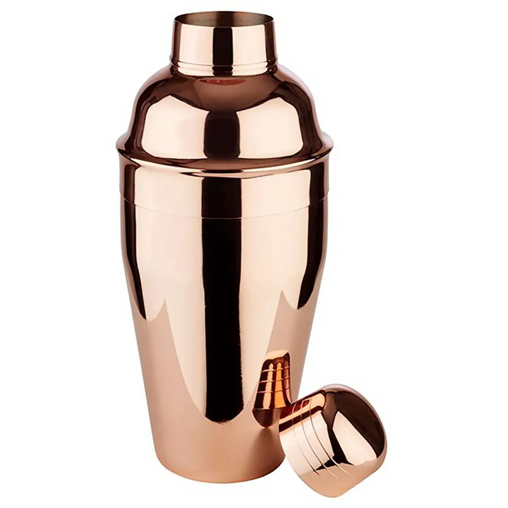 (6 бр.) Класически шейкър (3 части) - медно покритие - 0,5l