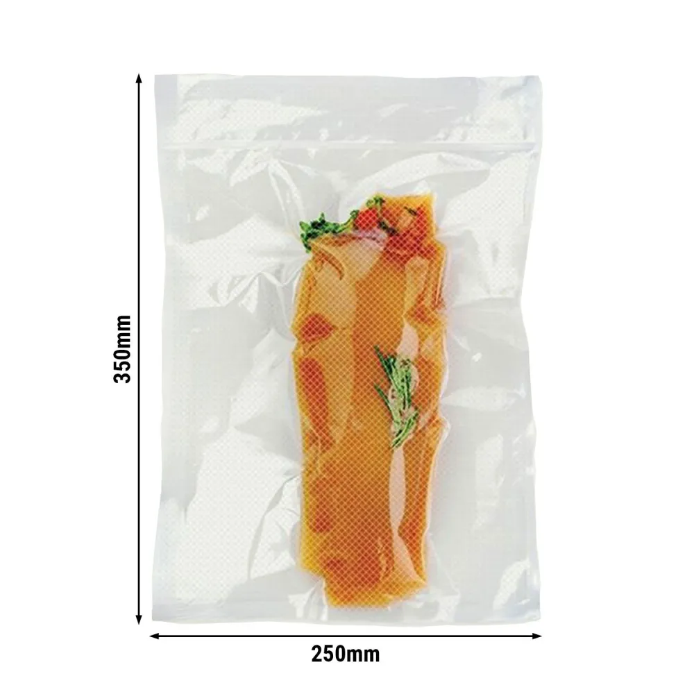 (1000 бр.) Вакуумни пликове - гофрирани; PA/PE; професионални - 250x350mm - Дебелина: 100µm - Прозрачни