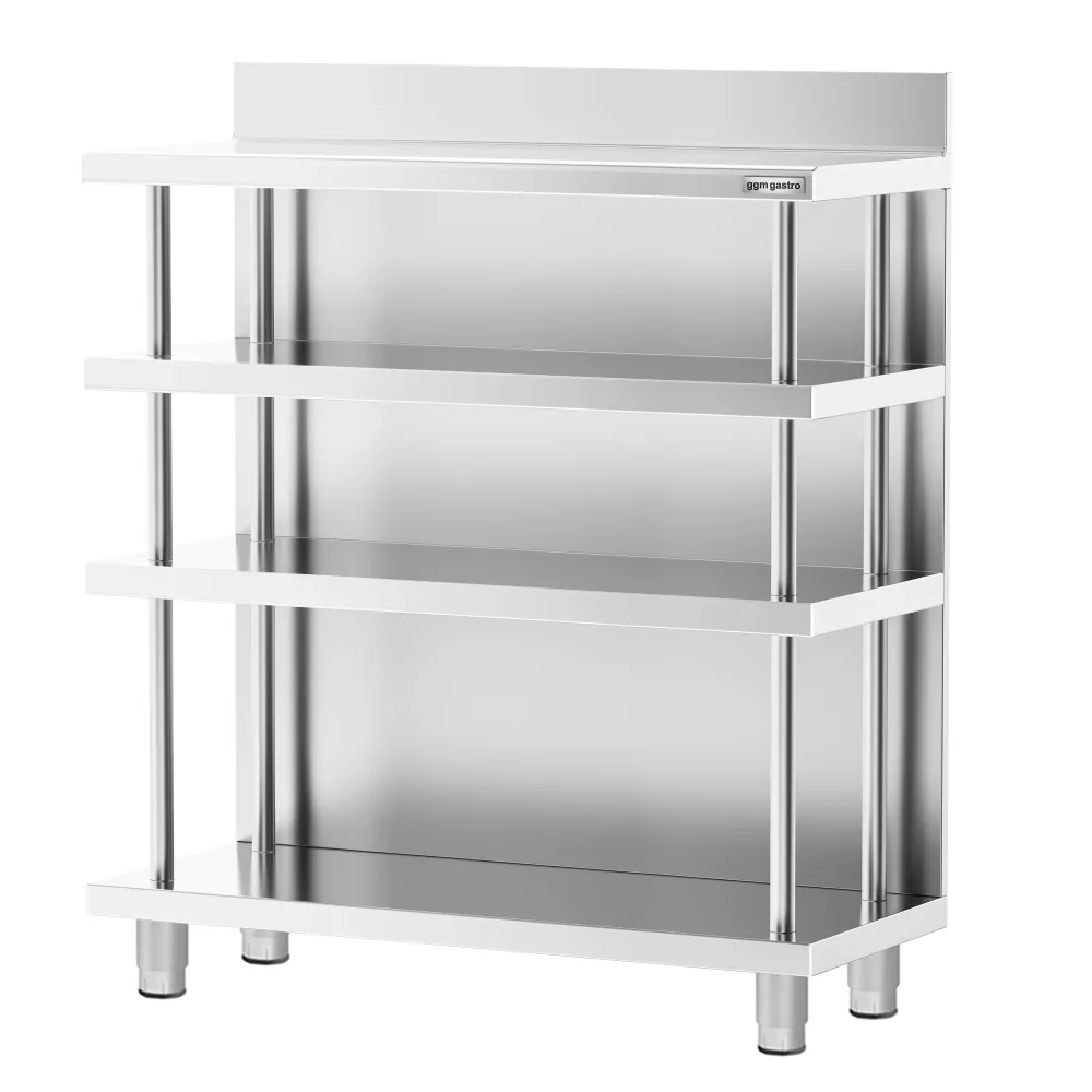 Бар-работна маса - неръждаема стомана - 1000x400mm - с 4 рафта