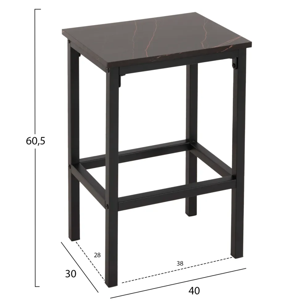 Комплект бар маса 100x60x86 +4 бар стола BOXY черен цвят
