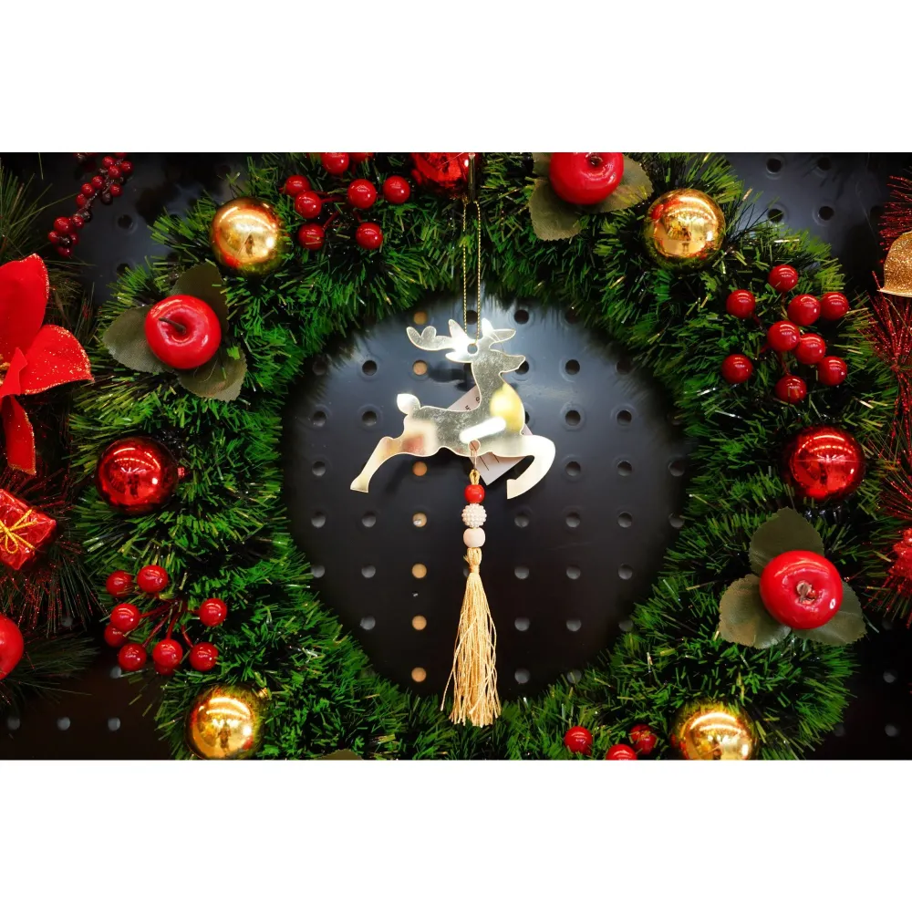 Коледна украса, елени, гланцирана, 10*25 см, акрилна, за вътрешна/външна употреба