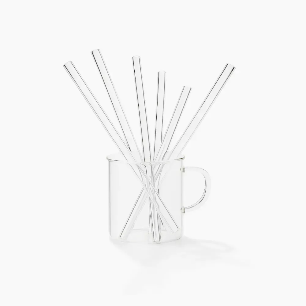 Стъклени сламки от йенско стъкло 10×250 Мм (6 Б – Trendglas Jena