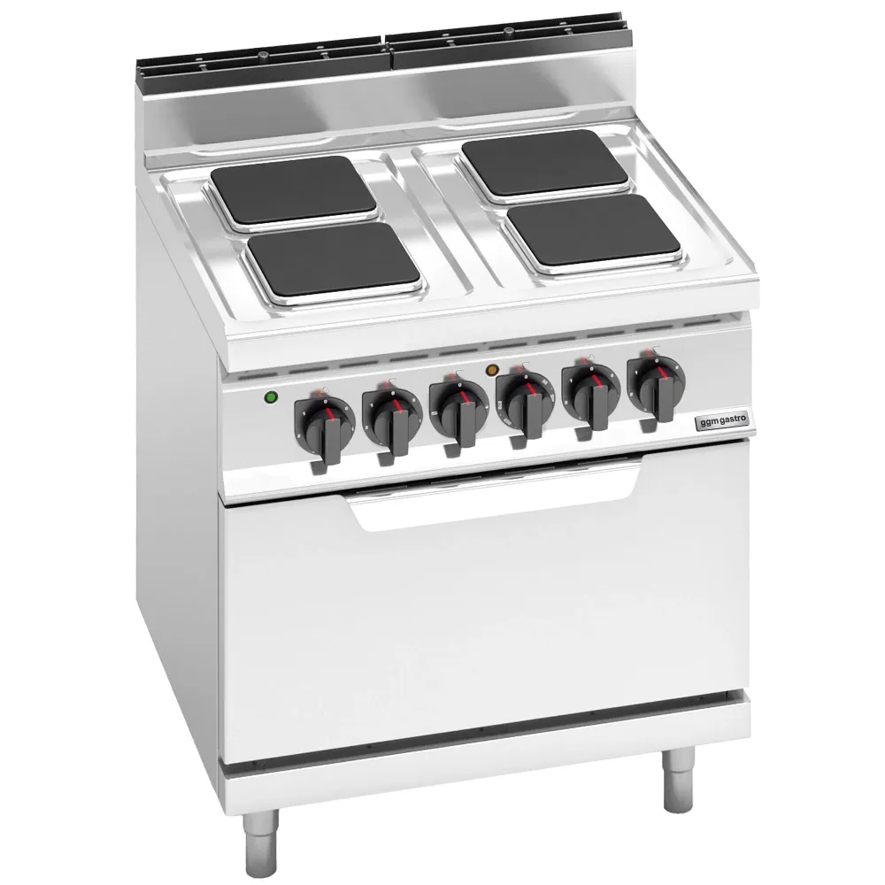 Настолен електрически котлон - 10,4kW - Серия 700 - 4 чугунени квадратни плочи 220x220mm - с вградена Електрическа фурна с...