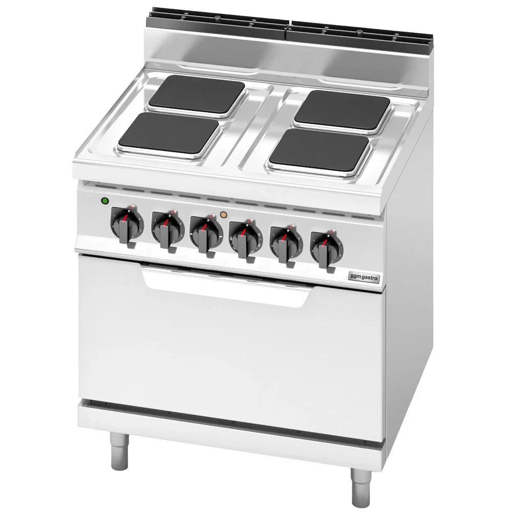 Настолен електрически котлон - 10,4kW - Серия 700 - 4 чугунени квадратни плочи 220x220mm - с вградена Електрическа фурна с...