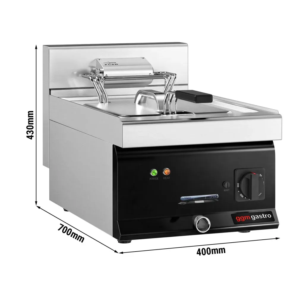 Електрически фритюрник - 10l - 13,2kW - Ръчно управление - с кран за източване