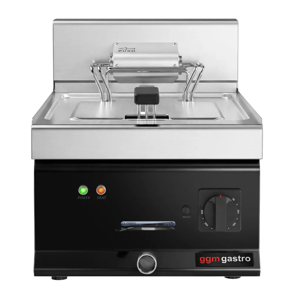 Електрически фритюрник - 10l - 13,2kW - Ръчно управление - с кран за източване