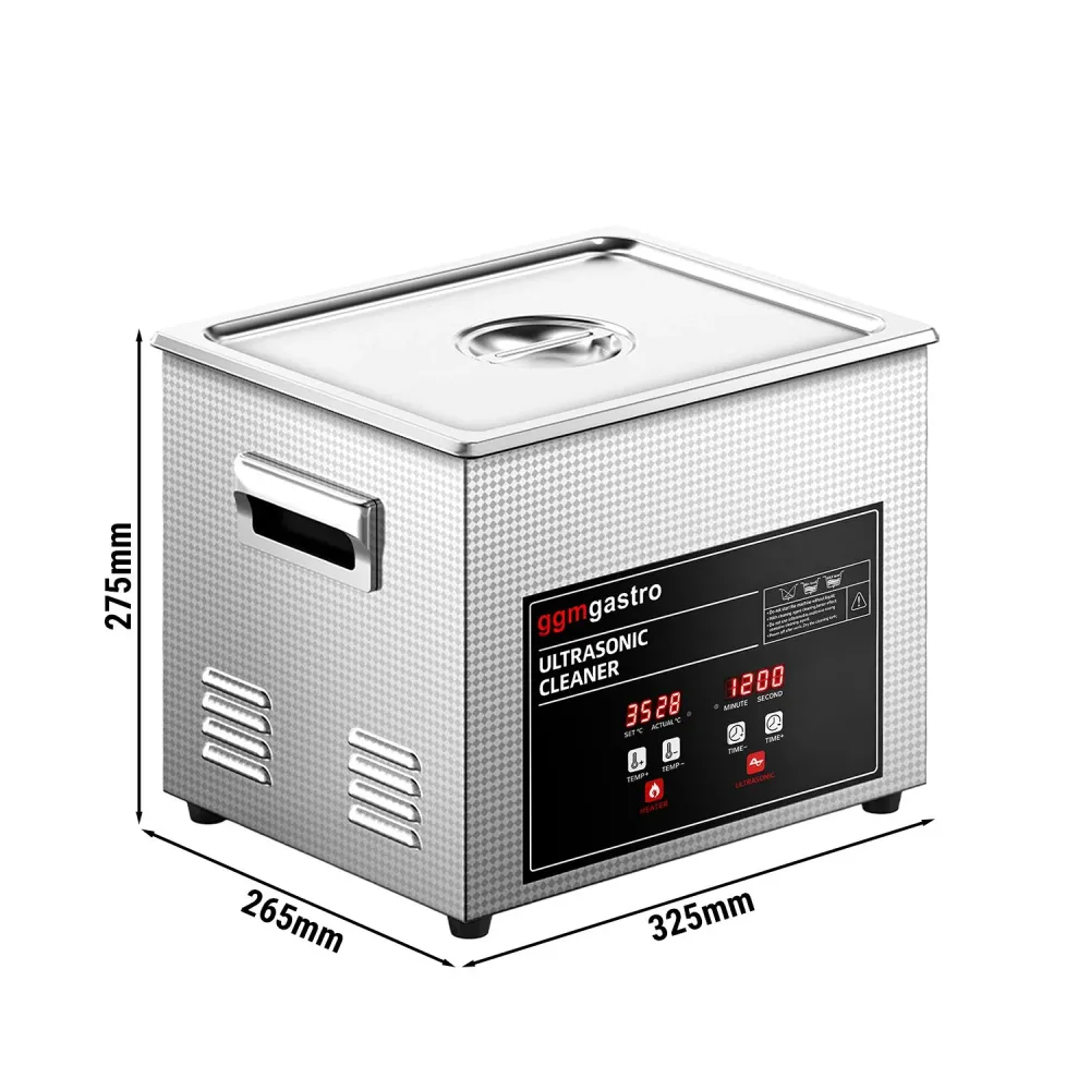 Ултразвукова вана - Професионална - с нагревател - дигитално управление - 10l - 240W ултразвукова мощност - 40kHz - с кран...