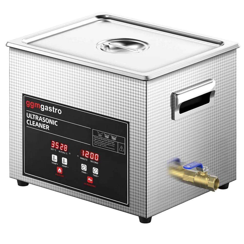 Ултразвукова вана - Професионална - с нагревател - дигитално управление - 10l - 240W ултразвукова мощност - 40kHz - с кран...