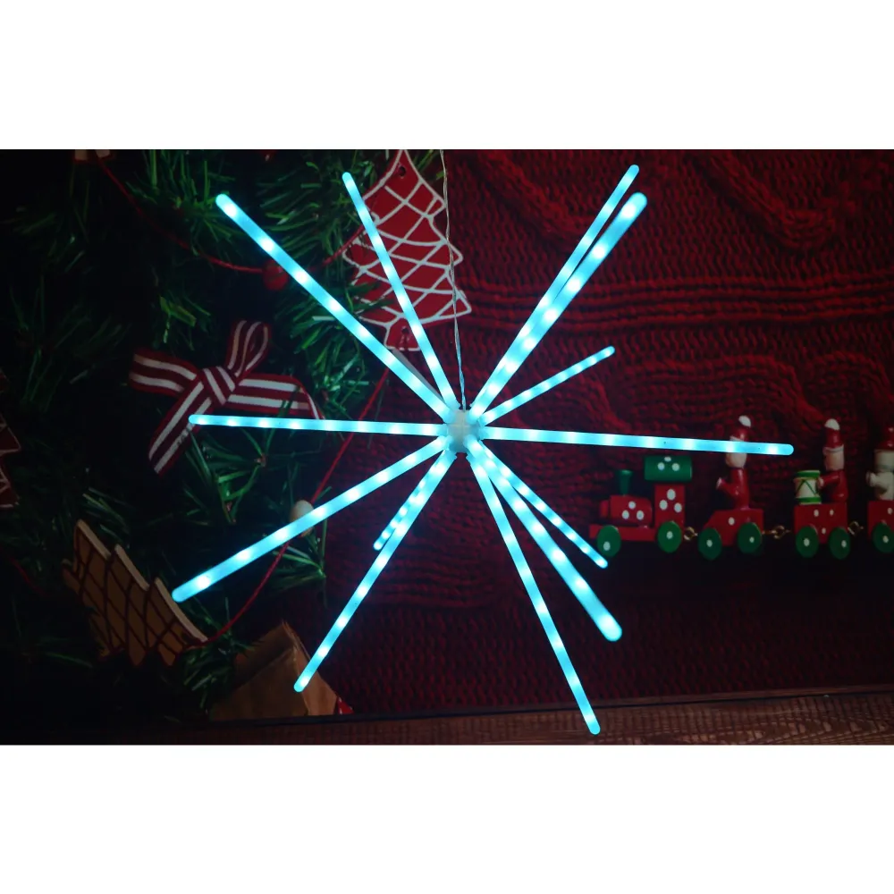 Коледна инсталация, 112 LED осветление, RGB, звездообразно осветление, с трансформатор, меден проводник, за вътрешна/външн...
