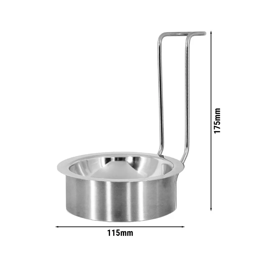 (3 бр.) Тава за черпак - Кръгъл - Неръждаема стомана - Ø115mm, H175mm