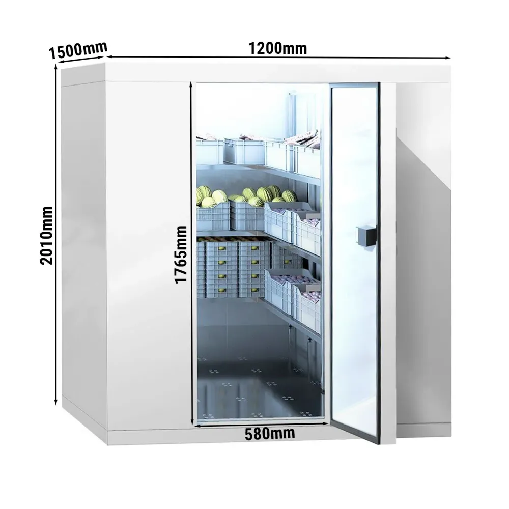 Минусова хладилна камера - 1200x1500mm - 2,20m³ - вкл. PVC лентови завеси