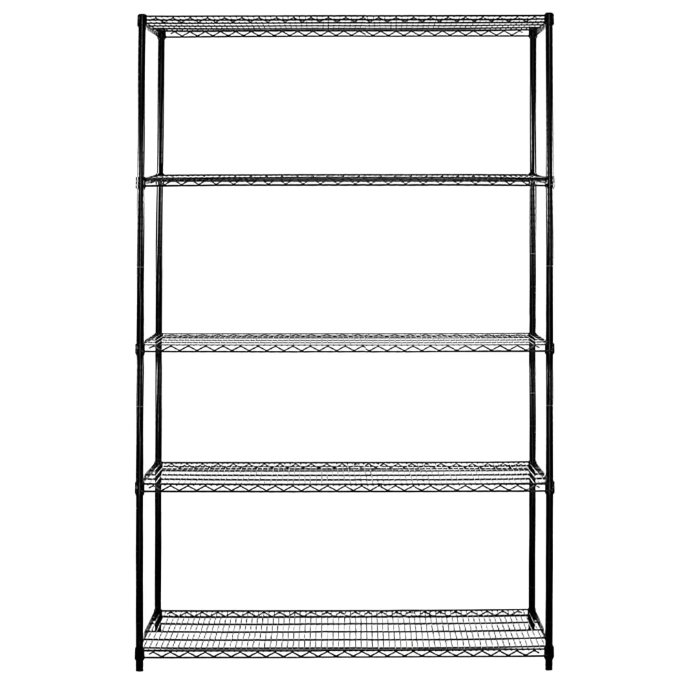 Стоманен стелаж - 1200x450mm - 5 рафта - Черно
