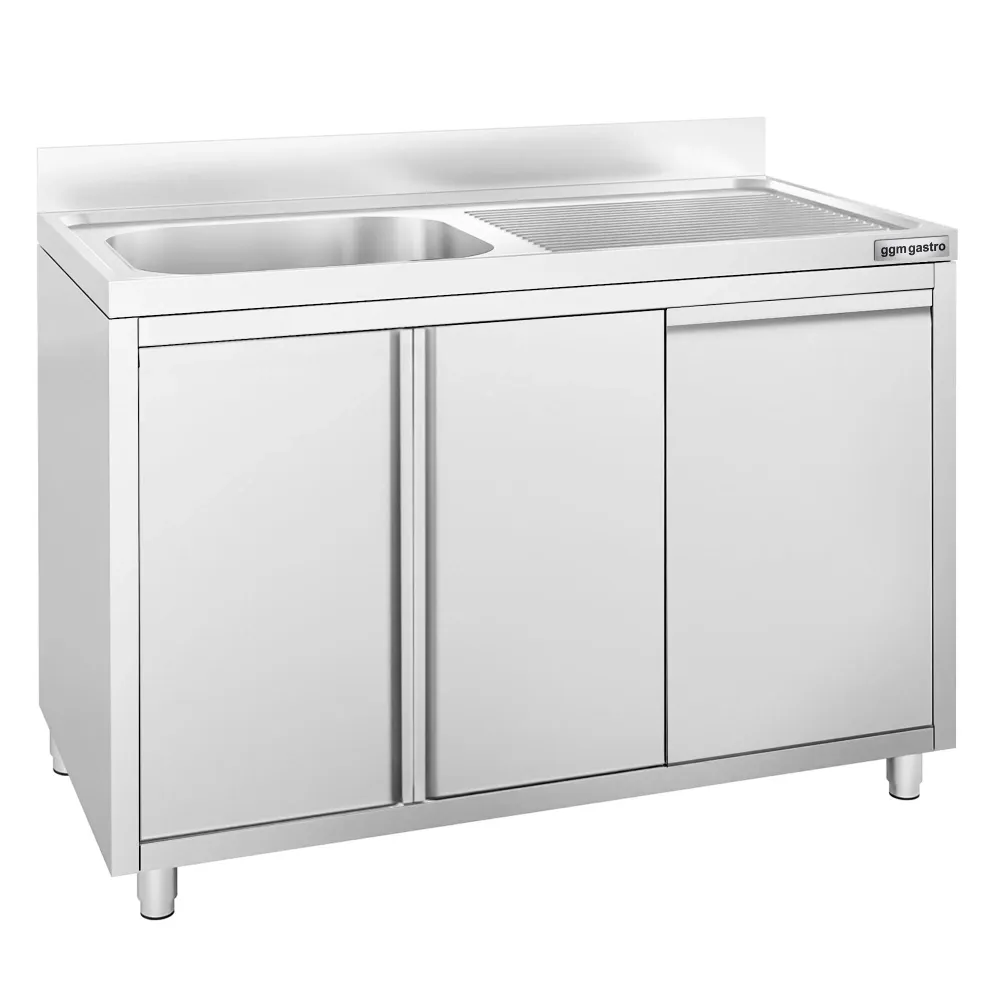 Шкаф с мивка - 1200x600mm - с кофа за отпадъци и 1 корито вляво