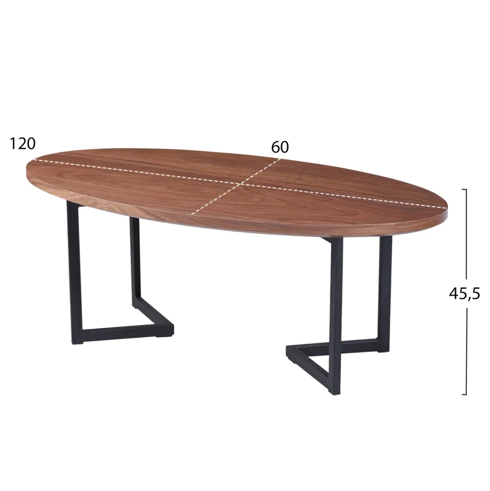 Холна маса Ясена естествен-черен цвят 120x60x45.5см
